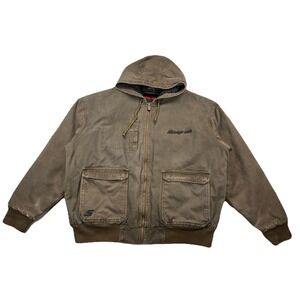 Snap-On Tools Canvas Jacket Quilt-Lined Hooded Jacket Brown Men's XXL